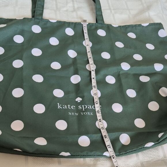Kate Spade Dark Green and White Polka Dot Reusable Shopping  Tote - Picture 7 of 16